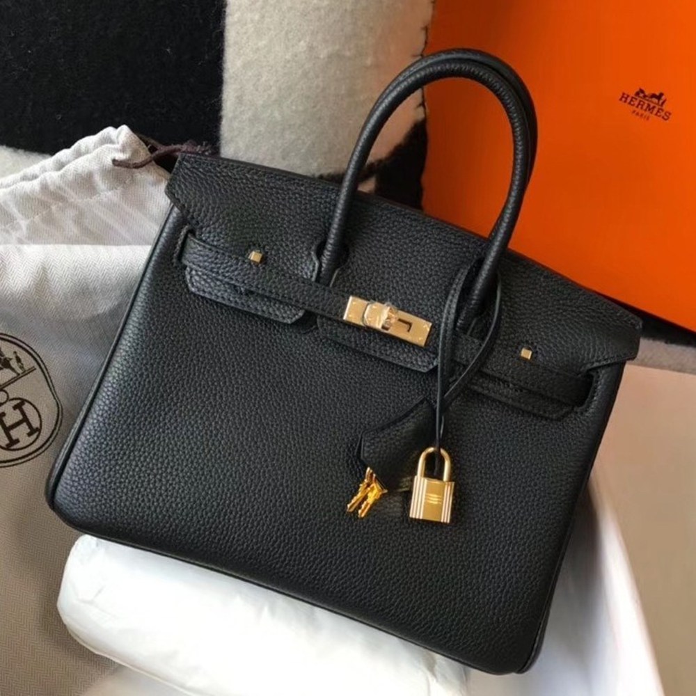 Hermes Birkin 25cm Bag In Black Clemence Leather TDBS26075