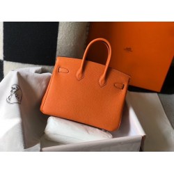 Hermes Birkin 25cm Bag In Orange Clemence Leather TDBS26087