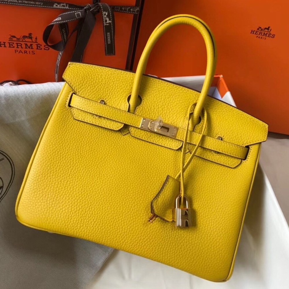 Hermes Birkin 25cm Bag In Soleil Clemence Leather TDBS26091