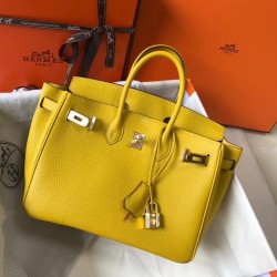 Hermes Birkin 25cm Bag In Soleil Clemence Leather TDBS26091