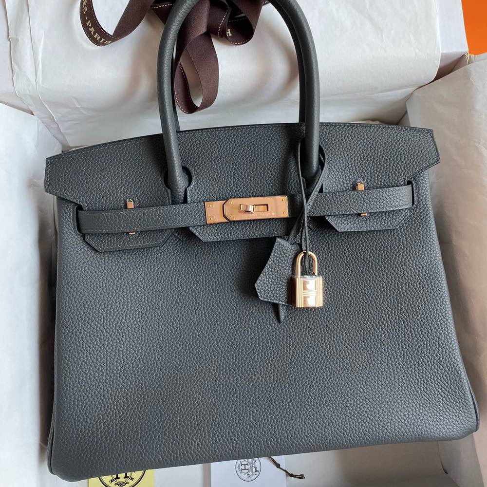 Hermes Birkin 30 Retourne Handmade Bag In Ardoise Clemence Leather TDBS26104