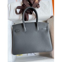 Hermes Birkin 30 Retourne Handmade Bag In Ardoise Clemence Leather TDBS26104