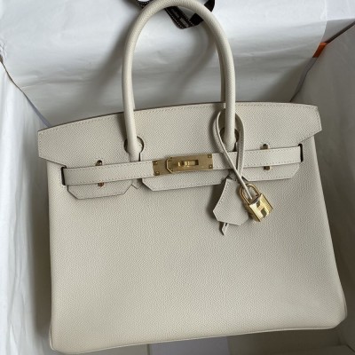 Hermes Birkin 30 Retourne Handmade Bag In Craie Epsom Calfskin TDBS26117