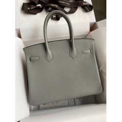 Hermes Birkin 30 Retourne Handmade Bag In Girls Mouette Clemence Leather TDBS26118