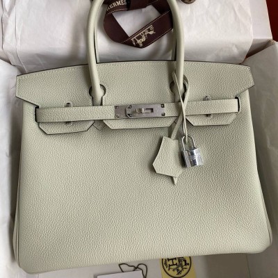 Hermes Birkin 30 Retourne Handmade Bag In Gris Neve Clemence Leather TDBS26122