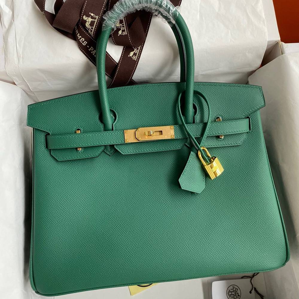 Hermes Birkin 30 Retourne Handmade Bag In Malachite Epsom Calfskin TDBS26123