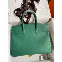 Hermes Birkin 30 Retourne Handmade Bag In Malachite Epsom Calfskin TDBS26123