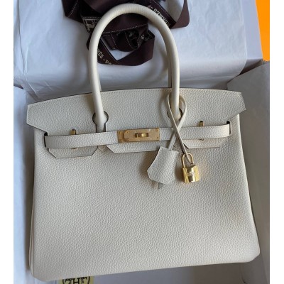 Hermes Birkin 30 Retourne Handmade Bag In Nata Clemence Leather TDBS26125