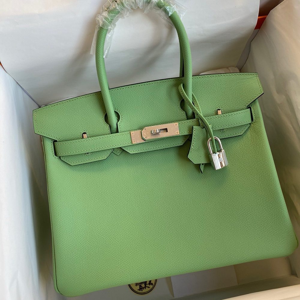 Hermes Birkin 30 Retourne Handmade Bag In Vert Cypres Epsom Calfskin TDBS26134