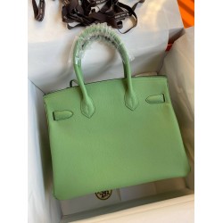 Hermes Birkin 30 Retourne Handmade Bag In Vert Cypres Epsom Calfskin TDBS26134