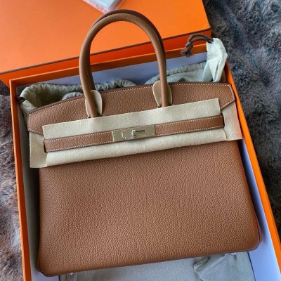 Hermes Birkin 30 Retourne Handmade Bag in Gold Togo Leather TDBS26119