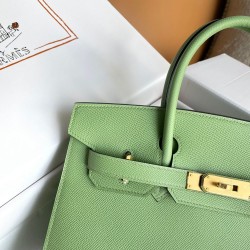 Hermes Birkin 30 Sellier Handmade Bag In Vert Criquet Epsom Calfskin TDBS26137