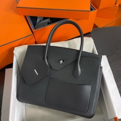 Hermes Birkin 30 en Desordre Bag in Black Swift and Clemence Leather  TDBS26097