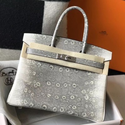 Hermes Birkin 30cm Bag In Ombre Embossed Natural Lizard TDBS26145