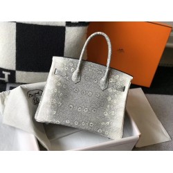 Hermes Birkin 30cm Bag In Ombre Embossed Natural Lizard TDBS26145