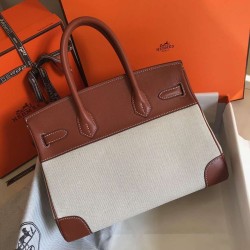 Hermes Birkin 30cm Bag In Toile H Canvas With Barenia Leather TDBS26148