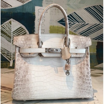 Hermes Birkin 30cm Niloticus Crocodile Himalaya TDBS26149