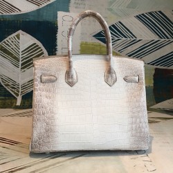 Hermes Birkin 30cm Niloticus Crocodile Himalaya TDBS26149