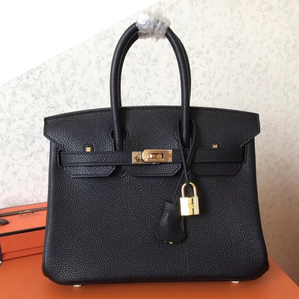 Hermes Black Birkin 25cm Clemence Handmade Bag TDBS26168