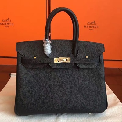 Hermes Black Birkin 25cm Epsom Handmade Bag TDBS26169