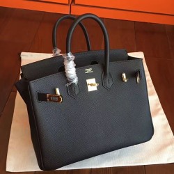 Hermes Black Birkin 25cm Epsom Handmade Bag TDBS26169