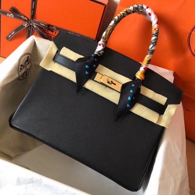 Hermes Black Birkin 30cm Epsom Handmade Bag TDBS26174