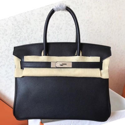 Hermes Black Birkin 30cm Swift Handmade Bag TDBS26175