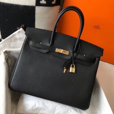 Hermes Black Clemence Birkin 35cm Bag TDBS26176