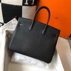 Hermes Black Clemence Birkin 35cm Bag TDBS26176