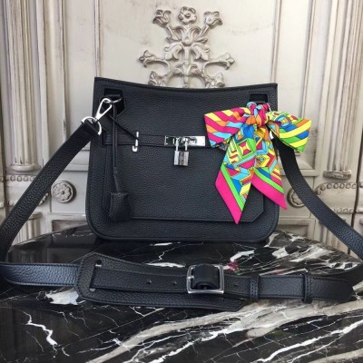 Hermes Black Clemence Jypsiere 28cm Bag TDBS26415