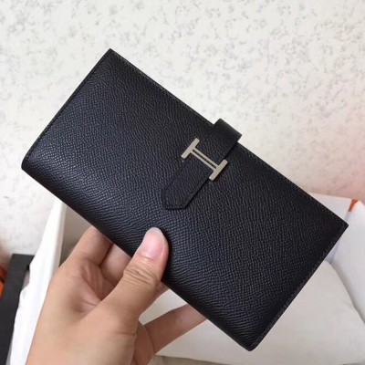 Hermes Black Epsom Bearn Gusset Wallet TDBS27717