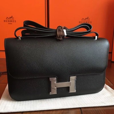 Hermes Black Epsom Constance Elan 25cm Bag TDBS26449