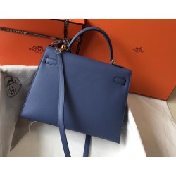 Hermes Blue Agate Epsom Kelly 32cm Sellier Bag TDBS26788