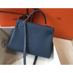 Hermes Blue AgateClemence Kelly 32cm Retourne Bag TDBS26789