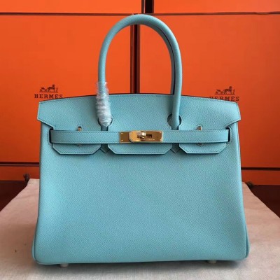 Hermes Blue Atoll Birkin 25cm Epsom Handmade Bag TDBS26184