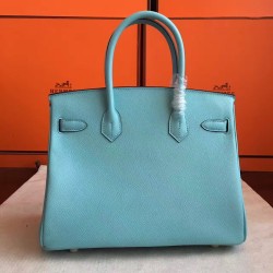 Hermes Blue Atoll Birkin 25cm Epsom Handmade Bag TDBS26184