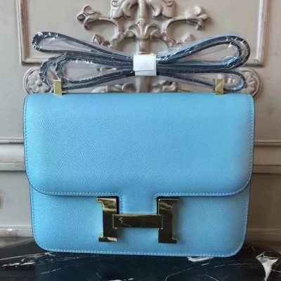 Hermes Blue Atoll Constance MM 24cm Epsom Leather Bag TDBS26450