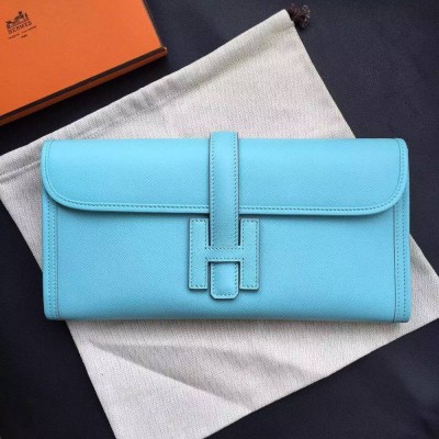 Hermes Blue Atoll Epsom Jige Elan 29 Clutch Bag TDBS26577