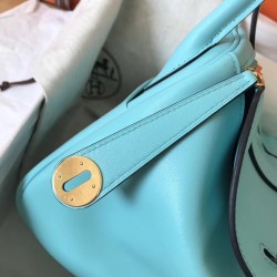 Hermes Blue Atoll Lindy 26cm Swift Handmade Bag TDBS27355