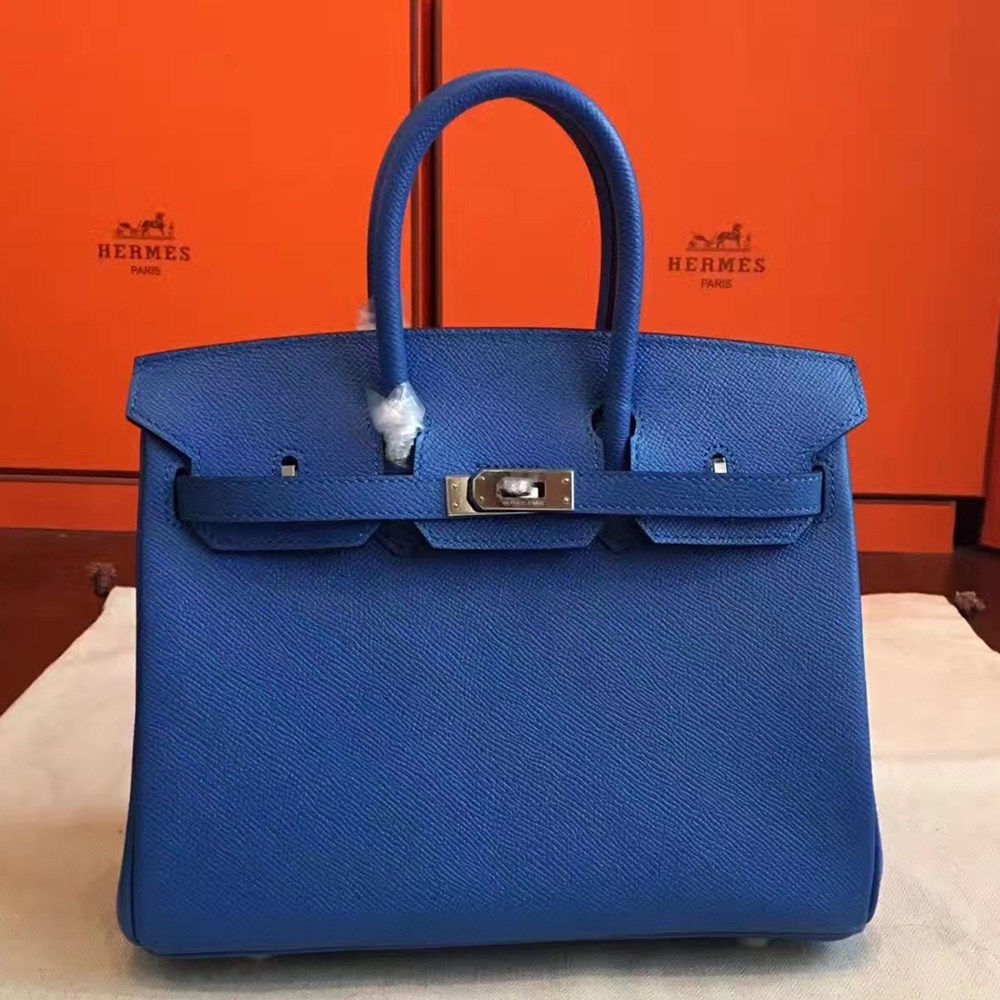 Hermes Blue Birkin 25cm Epsom Handmade Bag TDBS26186