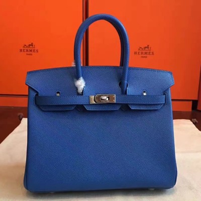 Hermes Blue Birkin 25cm Epsom Handmade Bag TDBS26186