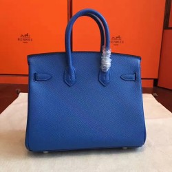 Hermes Blue Birkin 25cm Epsom Handmade Bag TDBS26186