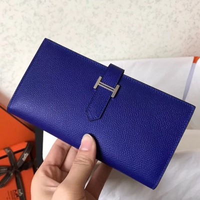 Hermes Blue Electric Epsom Bearn Gusset Wallet  TDBS27722