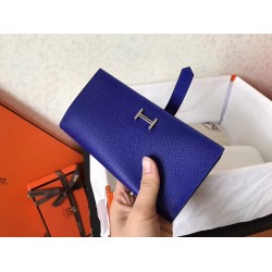 Hermes Blue Electric Epsom Bearn Gusset Wallet  TDBS27722