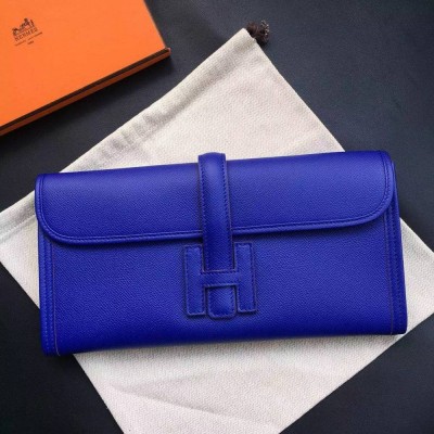 Hermes Blue Electric Epsom Jige Elan 29 Clutch Bag TDBS26578