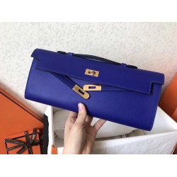 Hermes Blue Electric Epsom Kelly Cut Handmade Bag TDBS26793