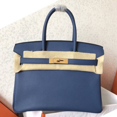 Hermes Blue Jean Birkin 30cm Epsom Handmade Bag TDBS26193