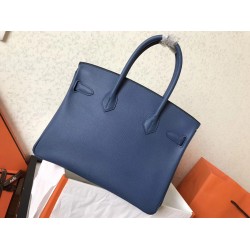 Hermes Blue Jean Birkin 30cm Epsom Handmade Bag TDBS26193