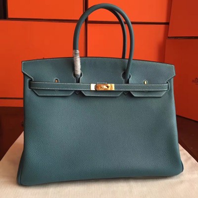 Hermes Blue Jean Clemence Birkin 40cm Handmade Bag TDBS26196