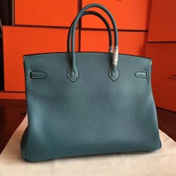 Hermes Blue Jean Clemence Birkin 40cm Handmade Bag TDBS26196